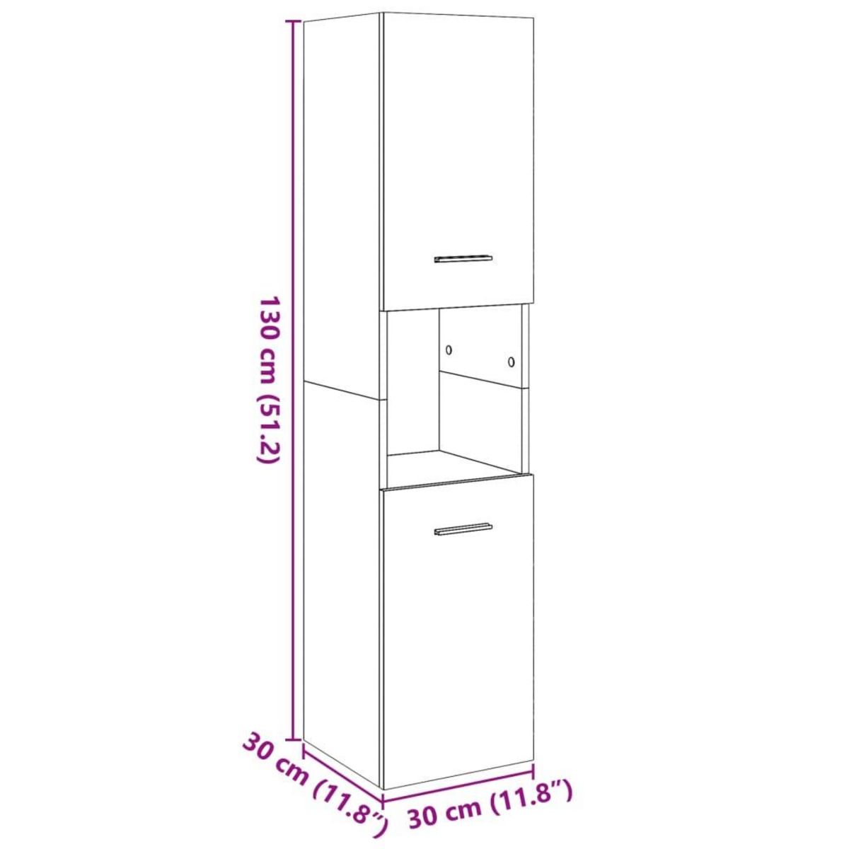 VIDAXL Armoire de salle de bain suspendue gris beton bois d'ingenierie