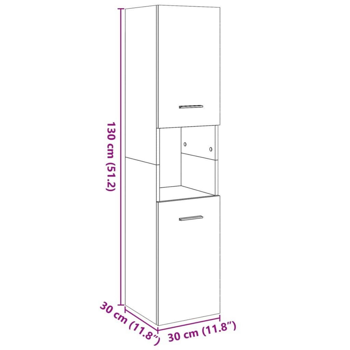 VIDAXL Armoire de salle de bain suspendue gris beton bois d'ingenierie