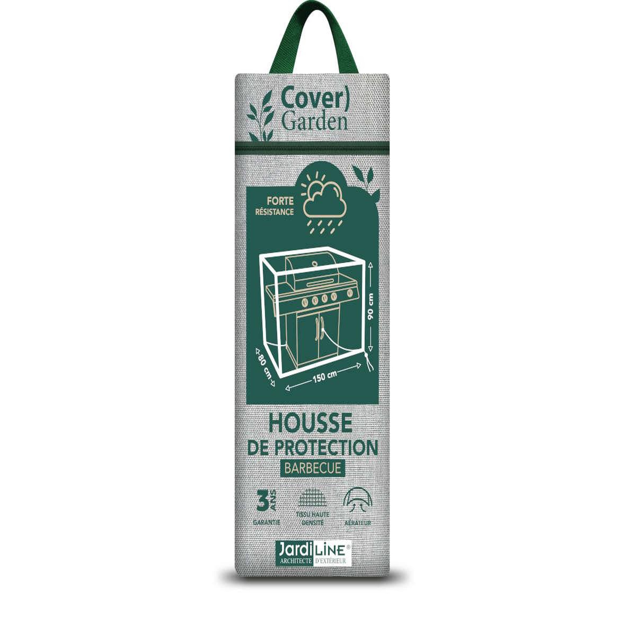 Jardiline Housse de protection cover garden pour barbecue - 147 x 80 x 90 cm - jardiline