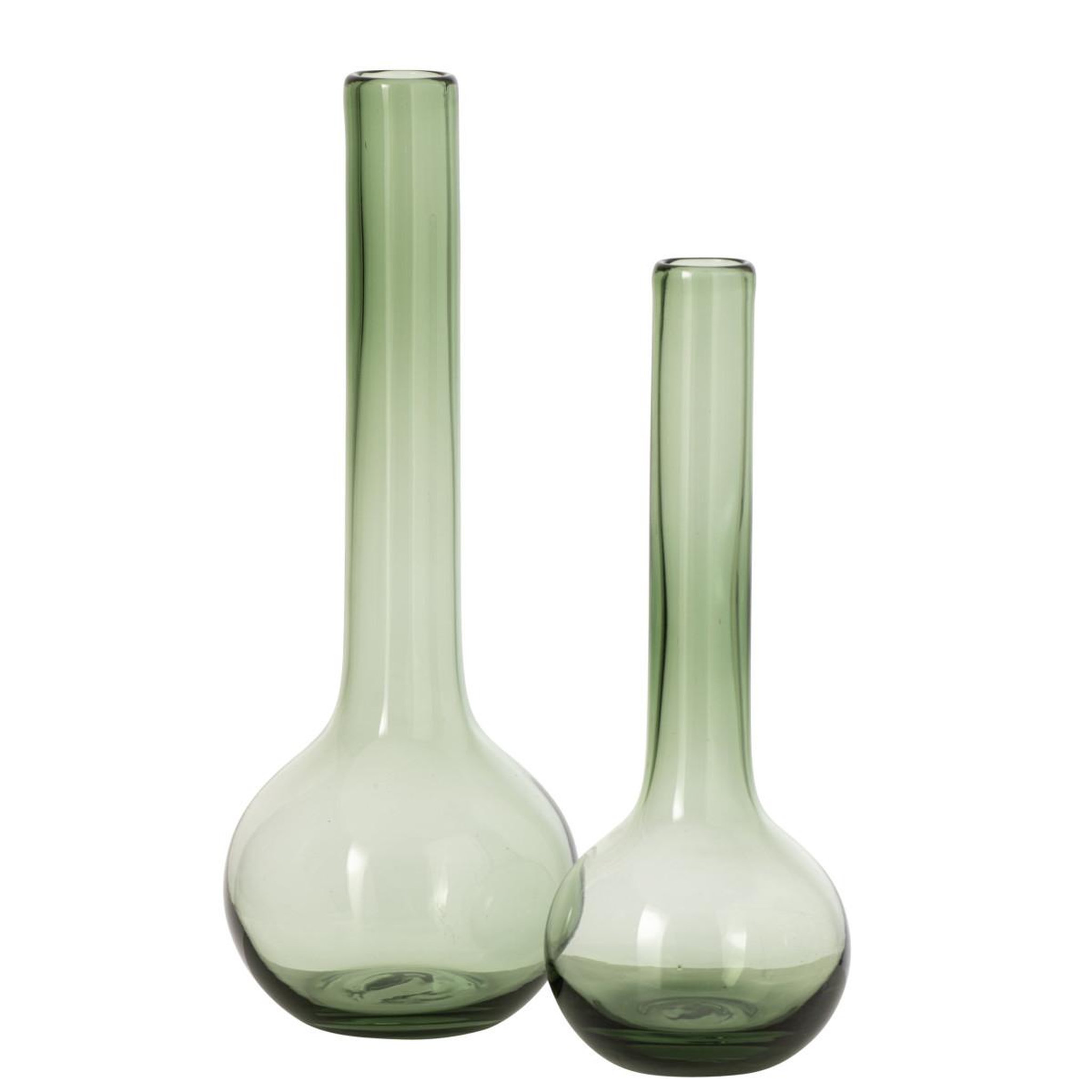 Voir la diapositive 2 : J-LINE Vase soliflore en verre  kyoto  46cm vert