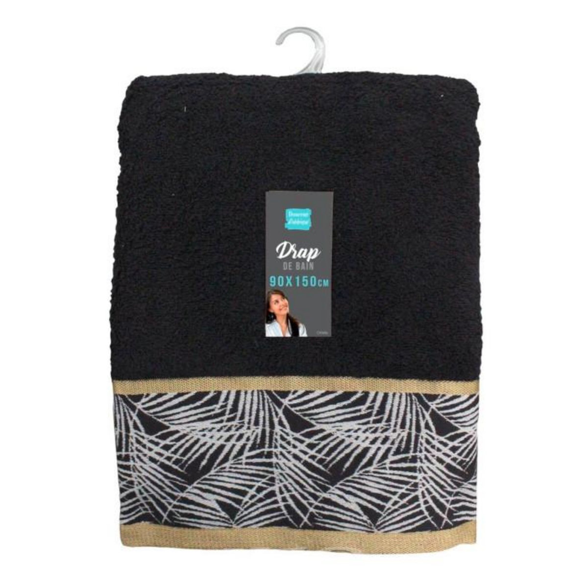 Paris Prix Drap de Bain  Orbella  90x150cm Noir