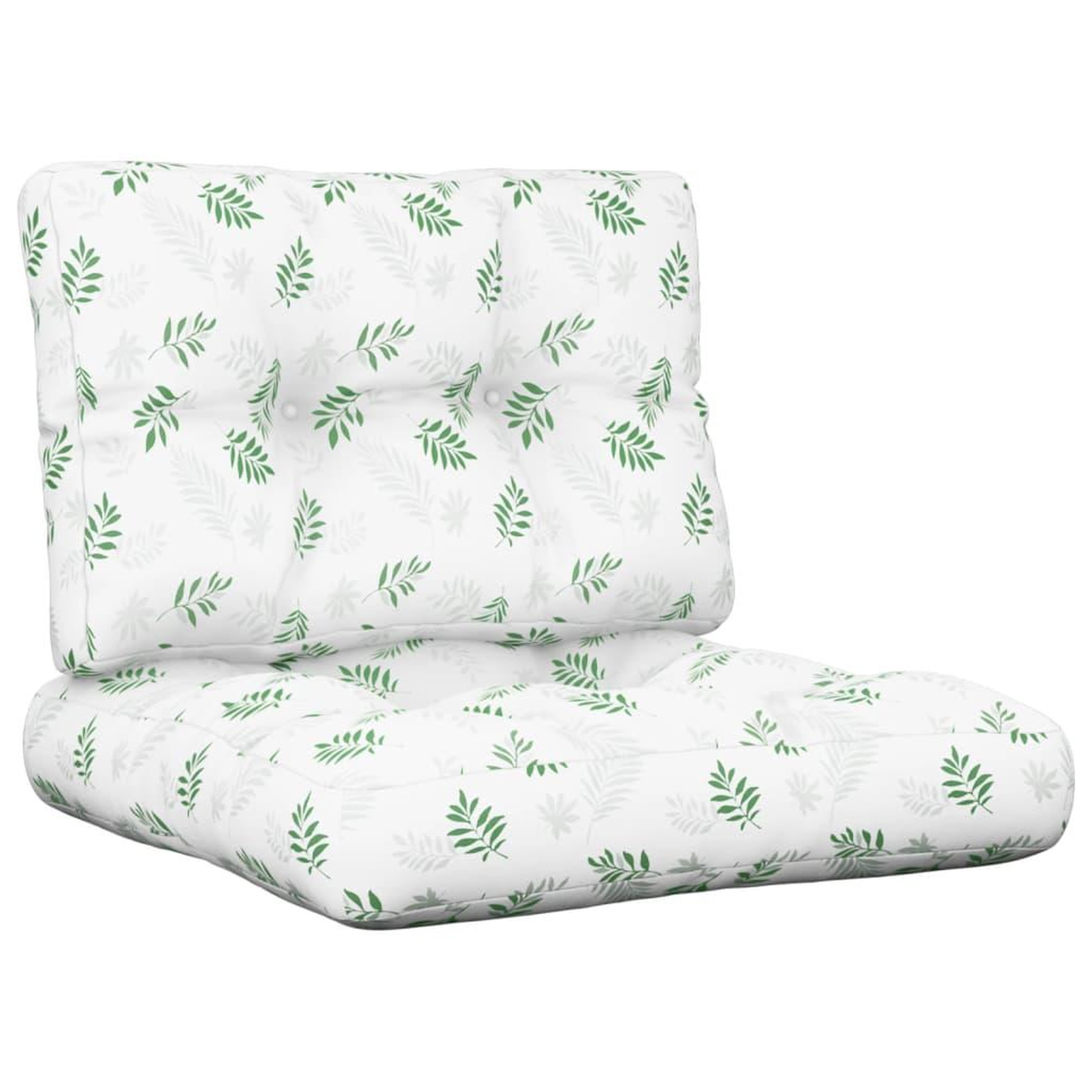 Voir la diapositive 2 : VIDAXL Coussins de palette lot de 2 motif de feuilles tissu