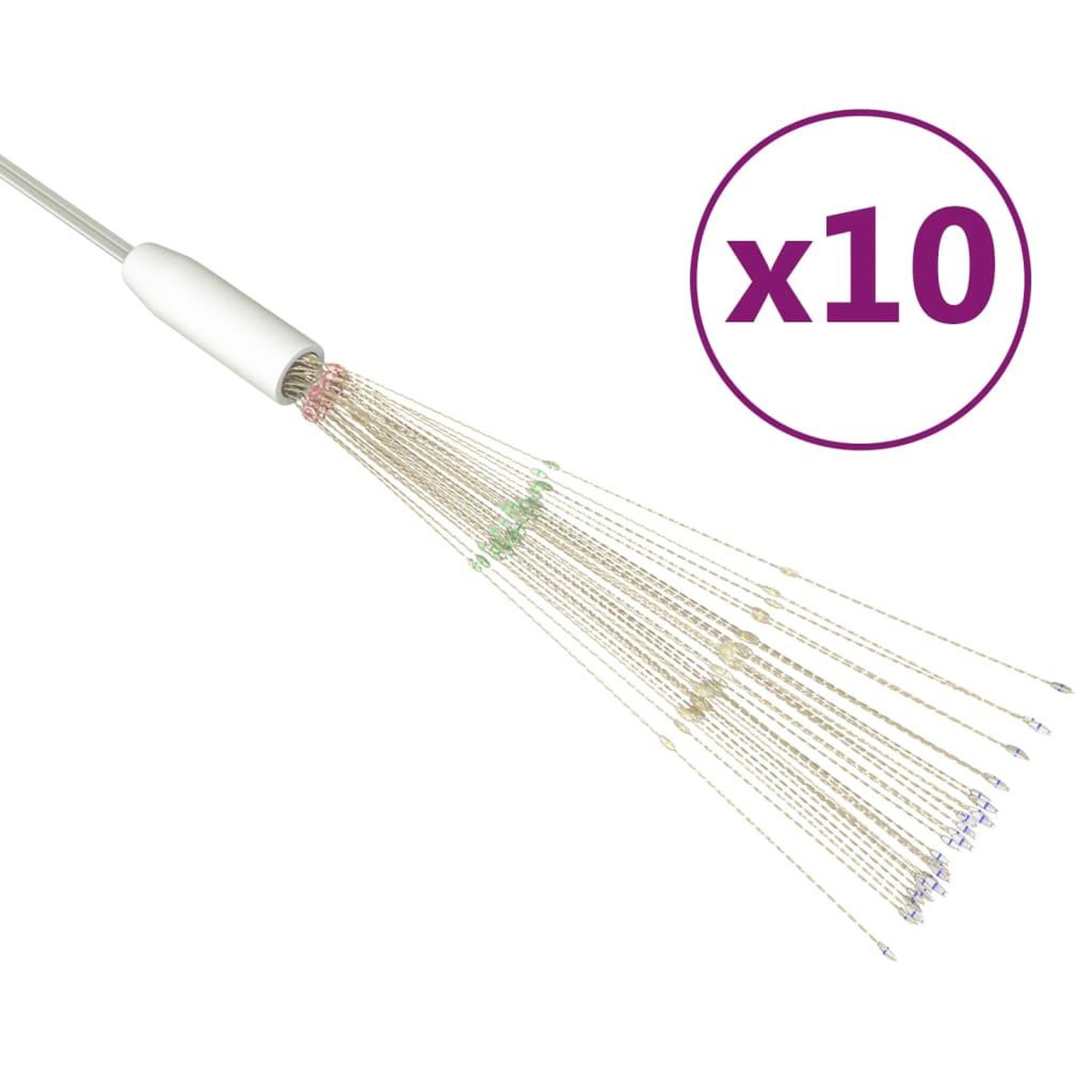 Voir la diapositive 2 : VIDAXL Feux d'artifice noël exterieur 10 pcs multicolore 20cm 1400 led