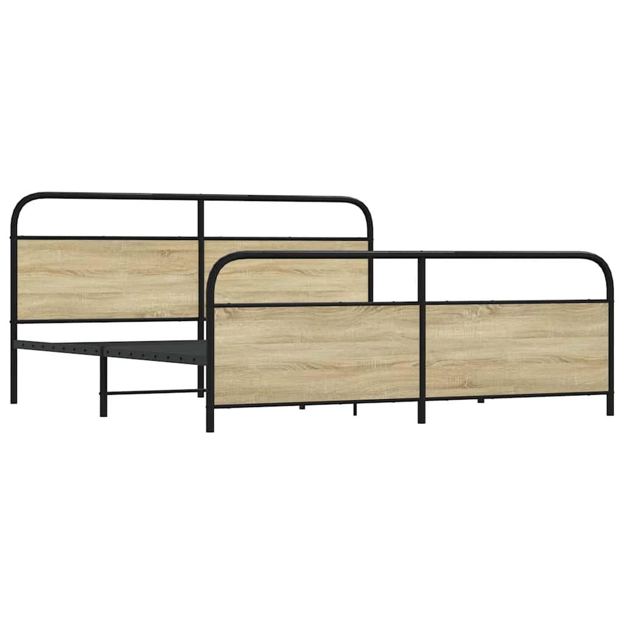 Voir la diapositive 3 : VIDAXL Cadre de lit en metal sans matelas chene sonoma 180x200 cm