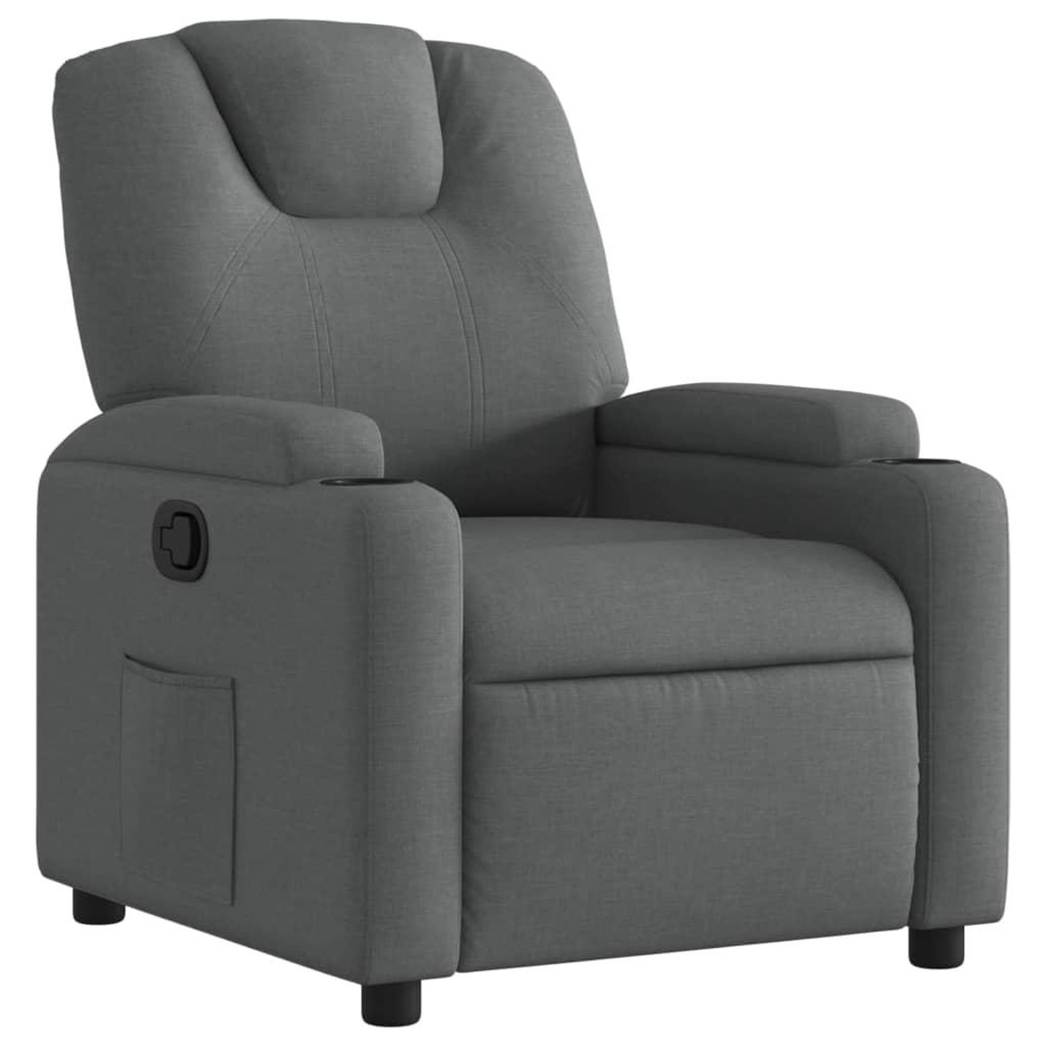 Voir la diapositive 2 : VIDAXL Fauteuil inclinable Gris fonce Tissu