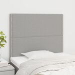VIDAXL Tetes de lit 2 pcs Gris clair 90x5x78/88 cm Tissu