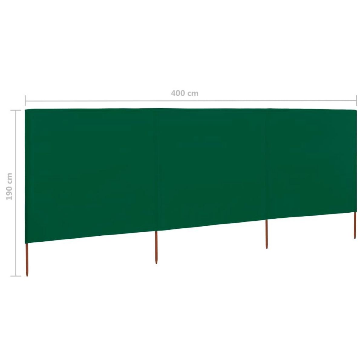 VIDAXL Paravent 3 panneaux Tissu 400 x 160 cm Vert