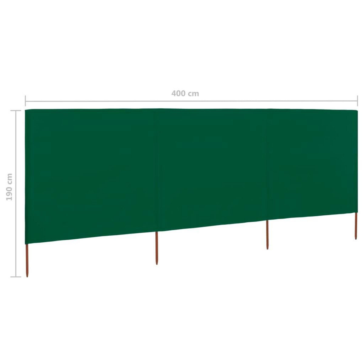 VIDAXL Paravent 3 panneaux Tissu 400 x 160 cm Vert