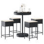 Voir la diapositive 1 : VIDAXL Ensemble de bar de jardin 5 pcs avec coussins noir poly rotin