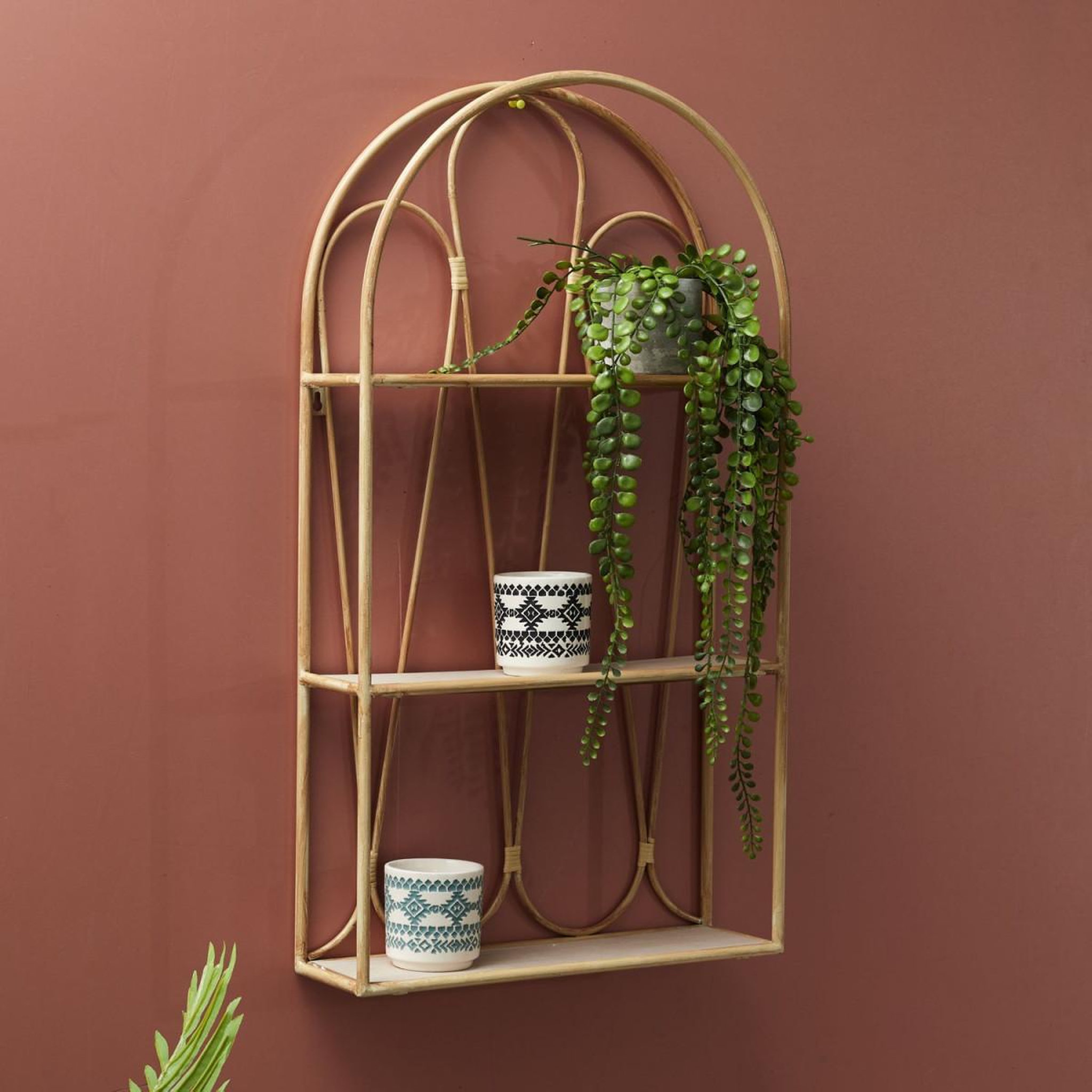 Voir la diapositive 3 : The Home Deco Factory Étagère murale arche  java  73cm naturel