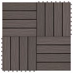 VIDAXL Carreau de terrasse en relief 11 pcs WPC 30x30 cm 1 m^2 Marron