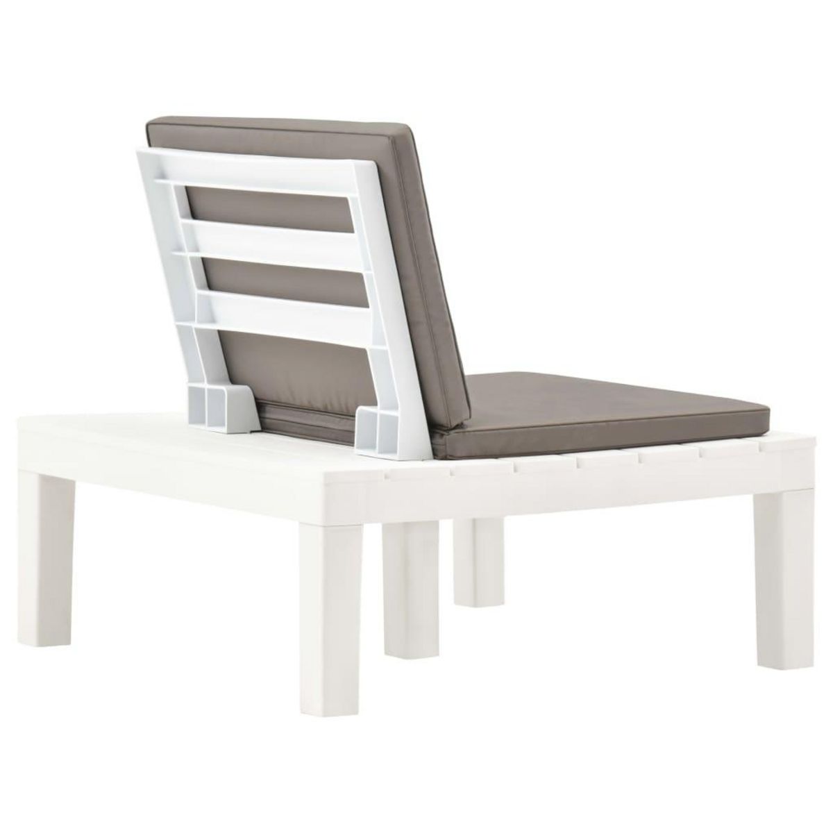 VIDAXL Chaises de salon de jardin et coussins lot de 2 Plastique Blanc