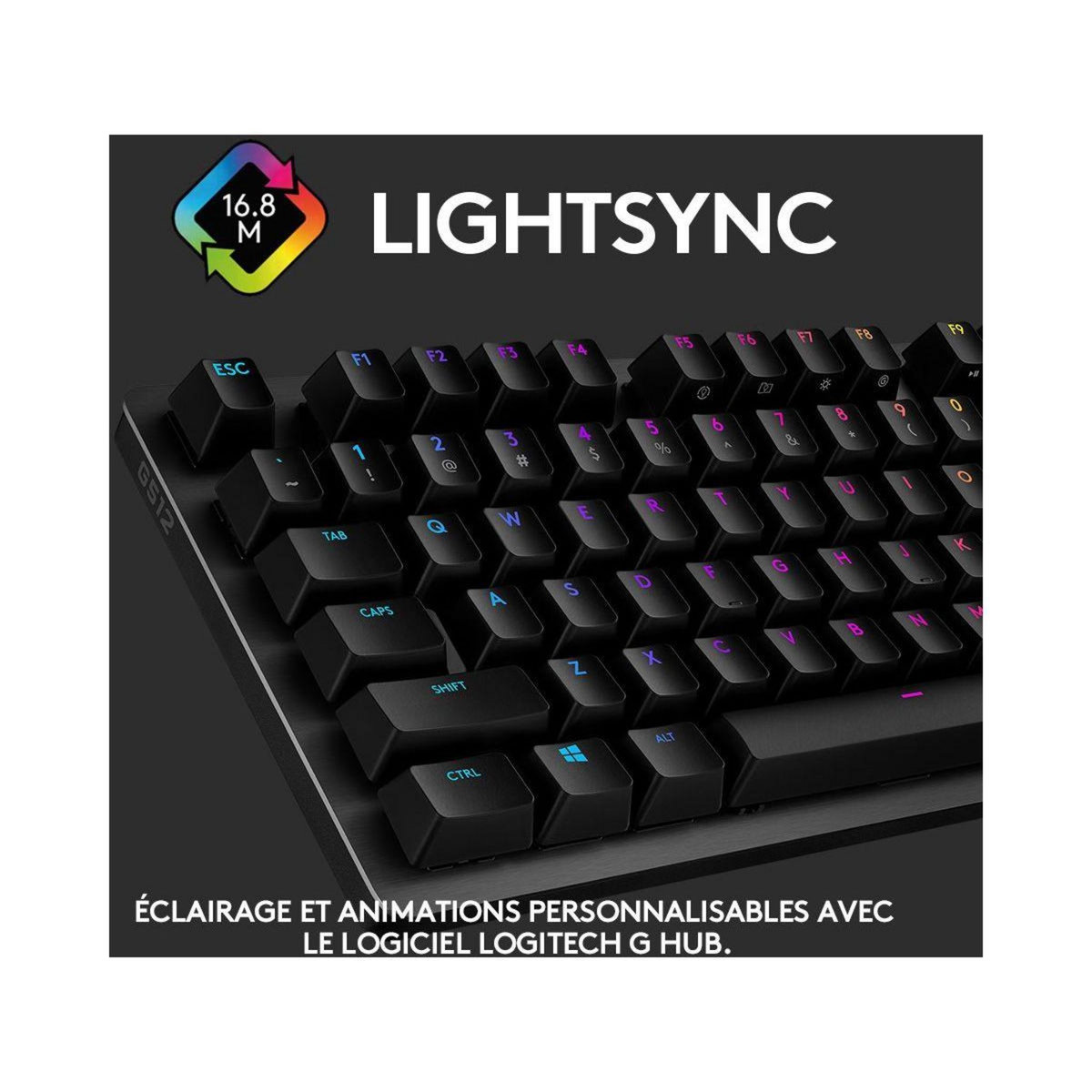 Logitech Clavier gamer G512 CARBON GX BLUE