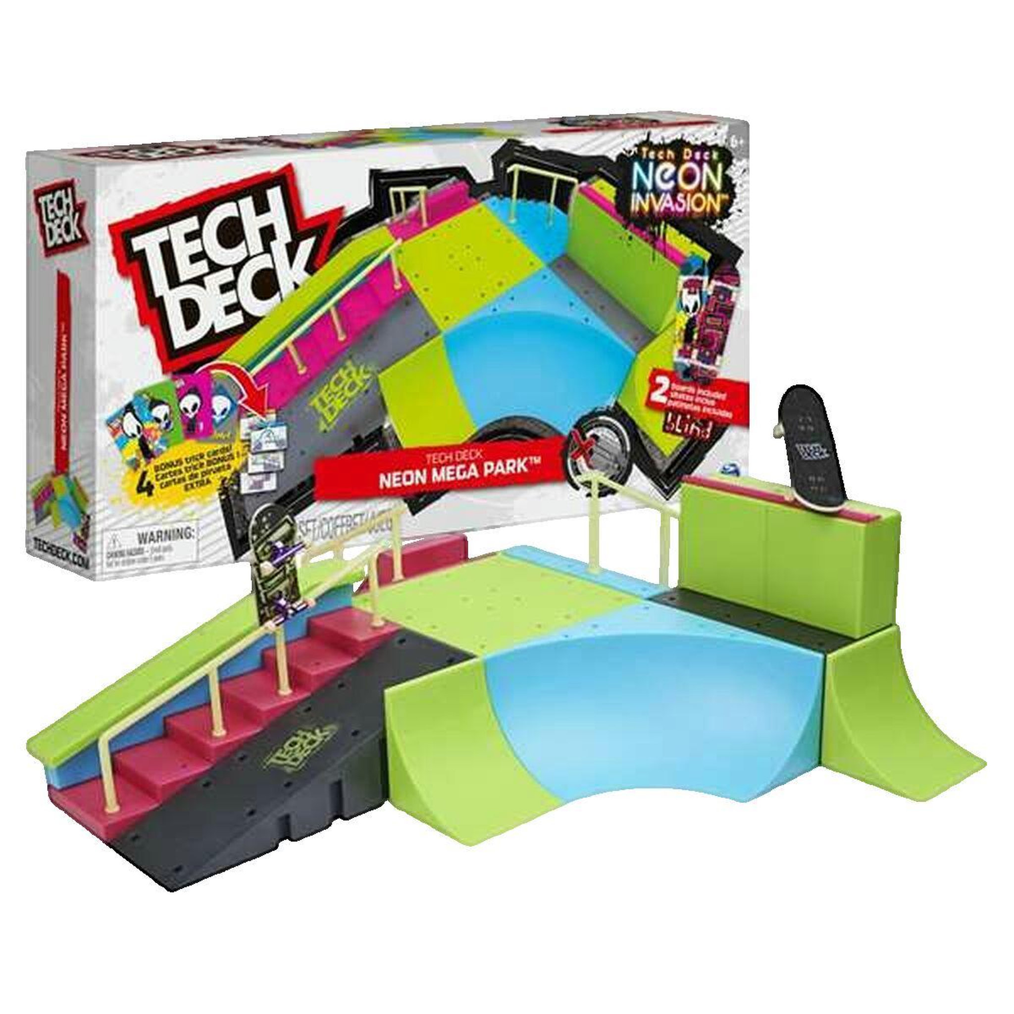 Voir la diapositive 3 : ASTER Jouet de construction Aster Tech Deck Neon Mega Park phosphorescent