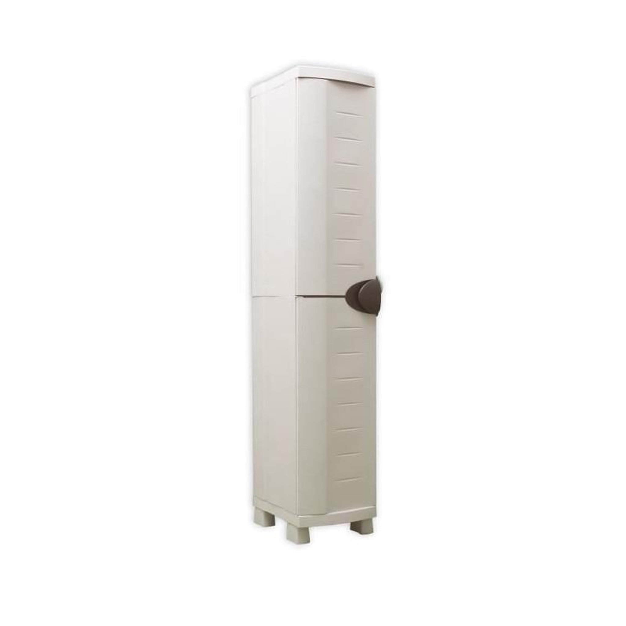PLASTIKEN SPACESAVER 35 PLASTIKEN Armoire haute 1 Porte avec etageres - l 35 x p 45 x h 184 cm - Gamme Space SAVER - Interieur et Exterieu