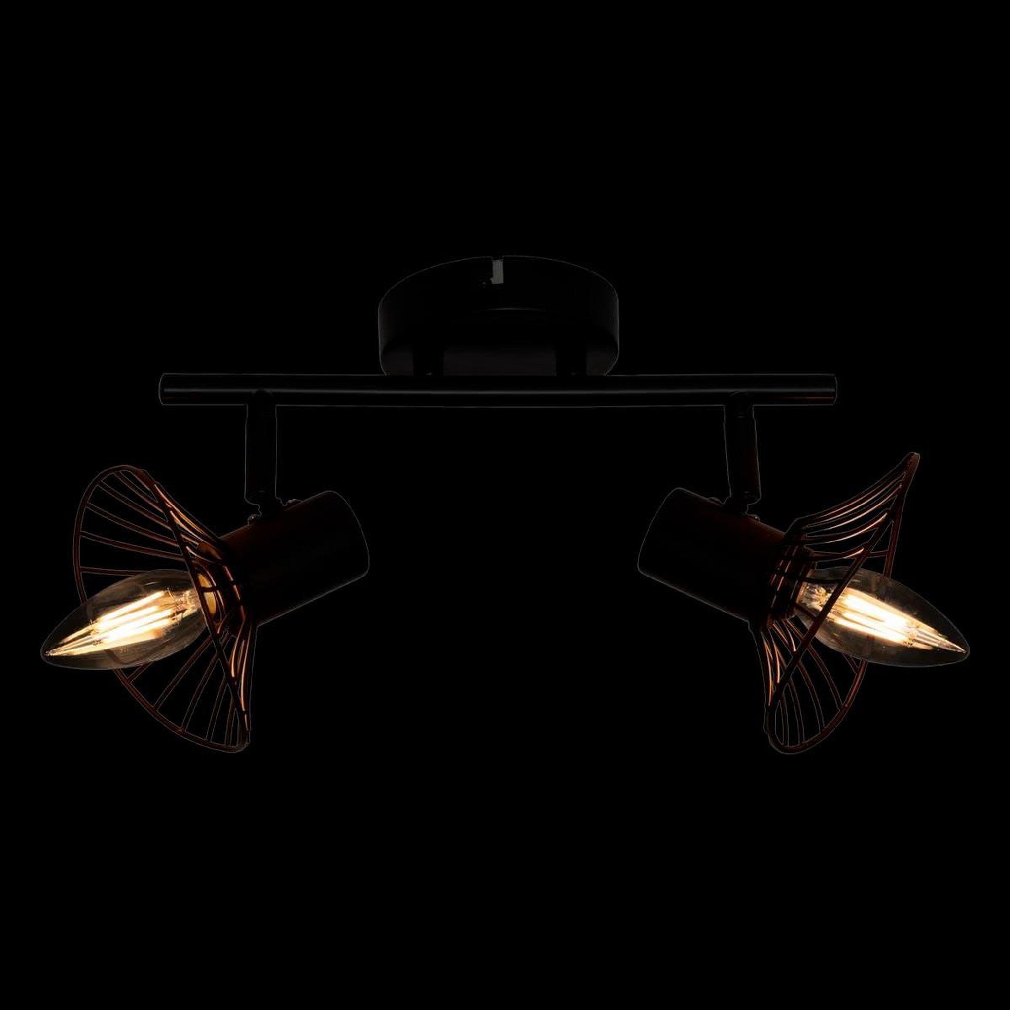 Voir la diapositive 4 : ATMOSPHERA Plafonnier 2 lampes orientables en métal  adelia  28cm noir