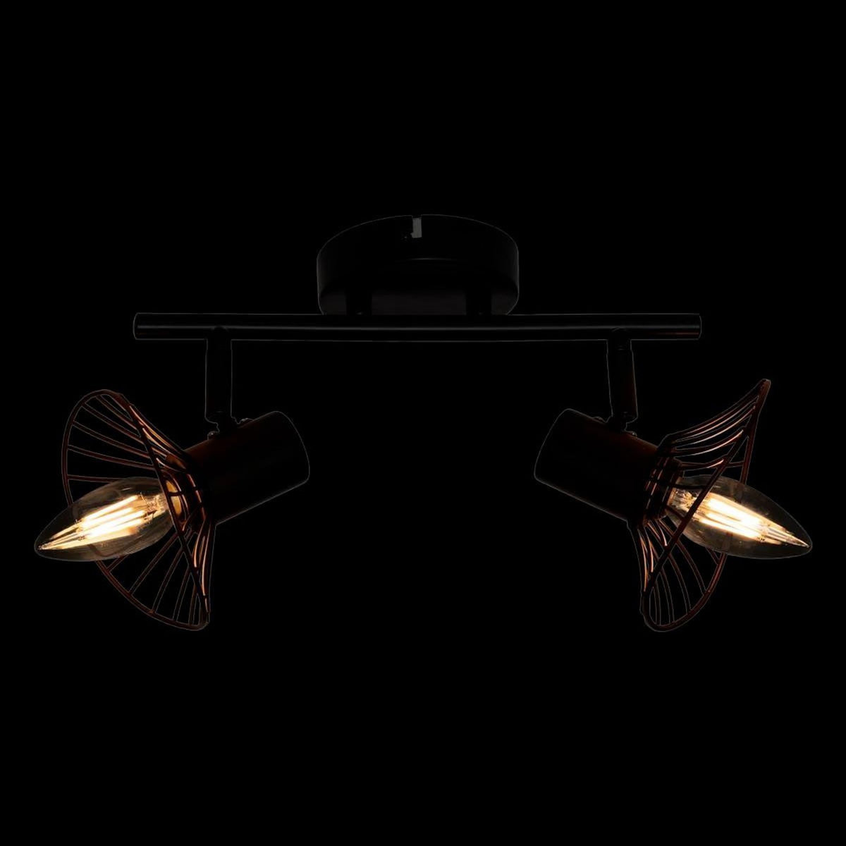 ATMOSPHERA Plafonnier 2 Lampes Orientables en Métal  Adelia  28cm Noir
