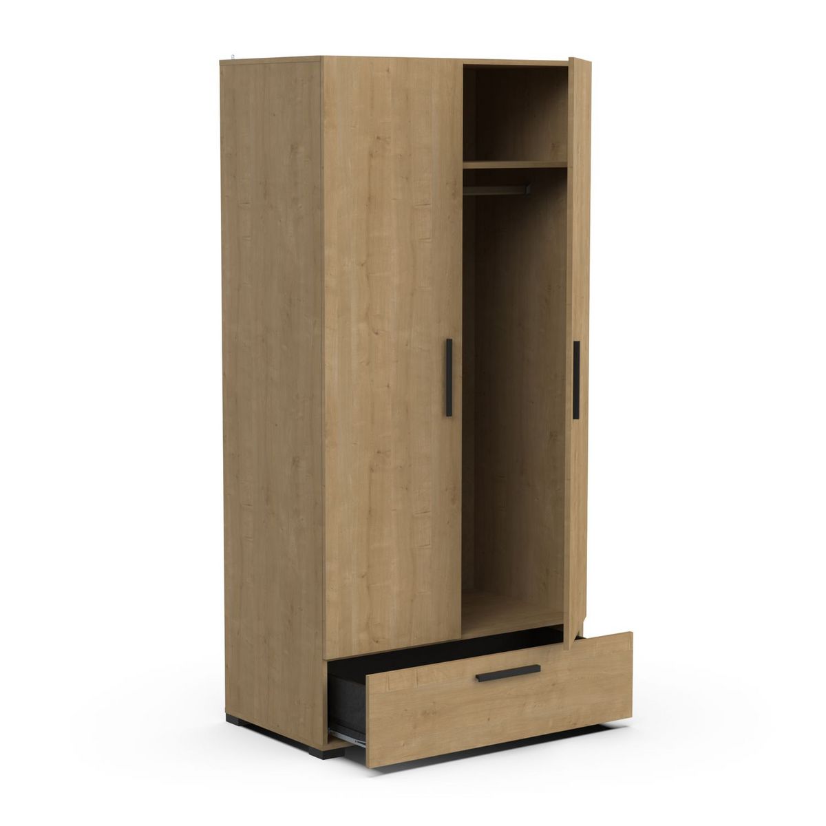 Armoire 2 portes 1 tiroir L90 cm LIZZIE
