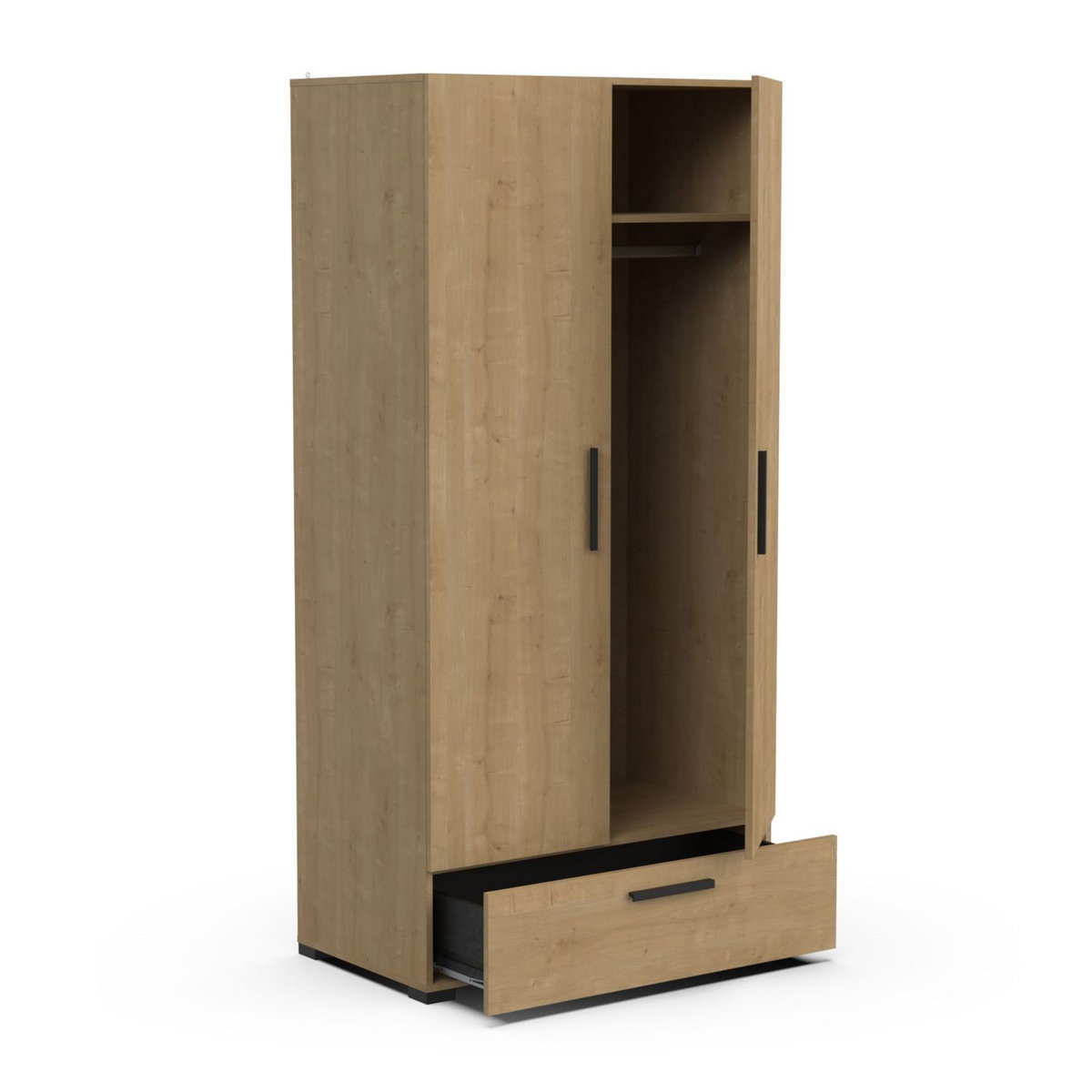 Armoire 2 portes 1 tiroir L90 cm LIZZIE