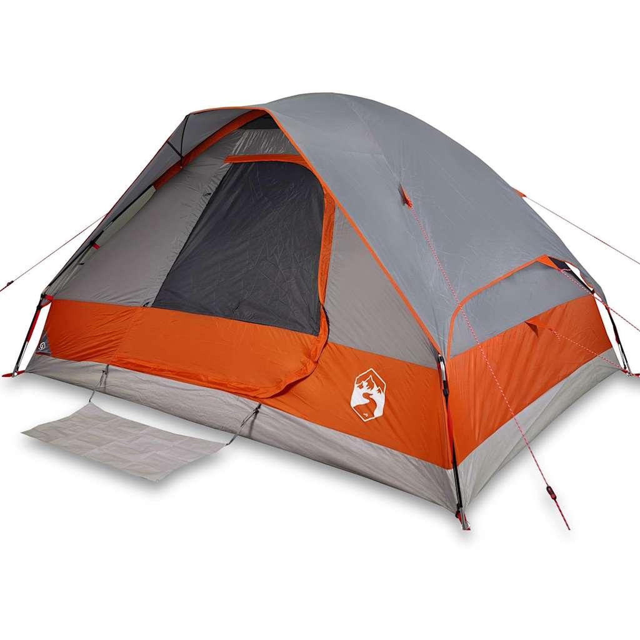 Voir la diapositive 2 : VIDAXL Tente de camping a dome 4 personnes gris et orange impermeable