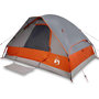 Voir la diapositive 2 : VIDAXL Tente de camping a dome 4 personnes gris et orange impermeable