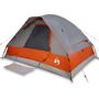 Voir la diapositive 2 : VIDAXL Tente de camping a dome 4 personnes gris et orange impermeable