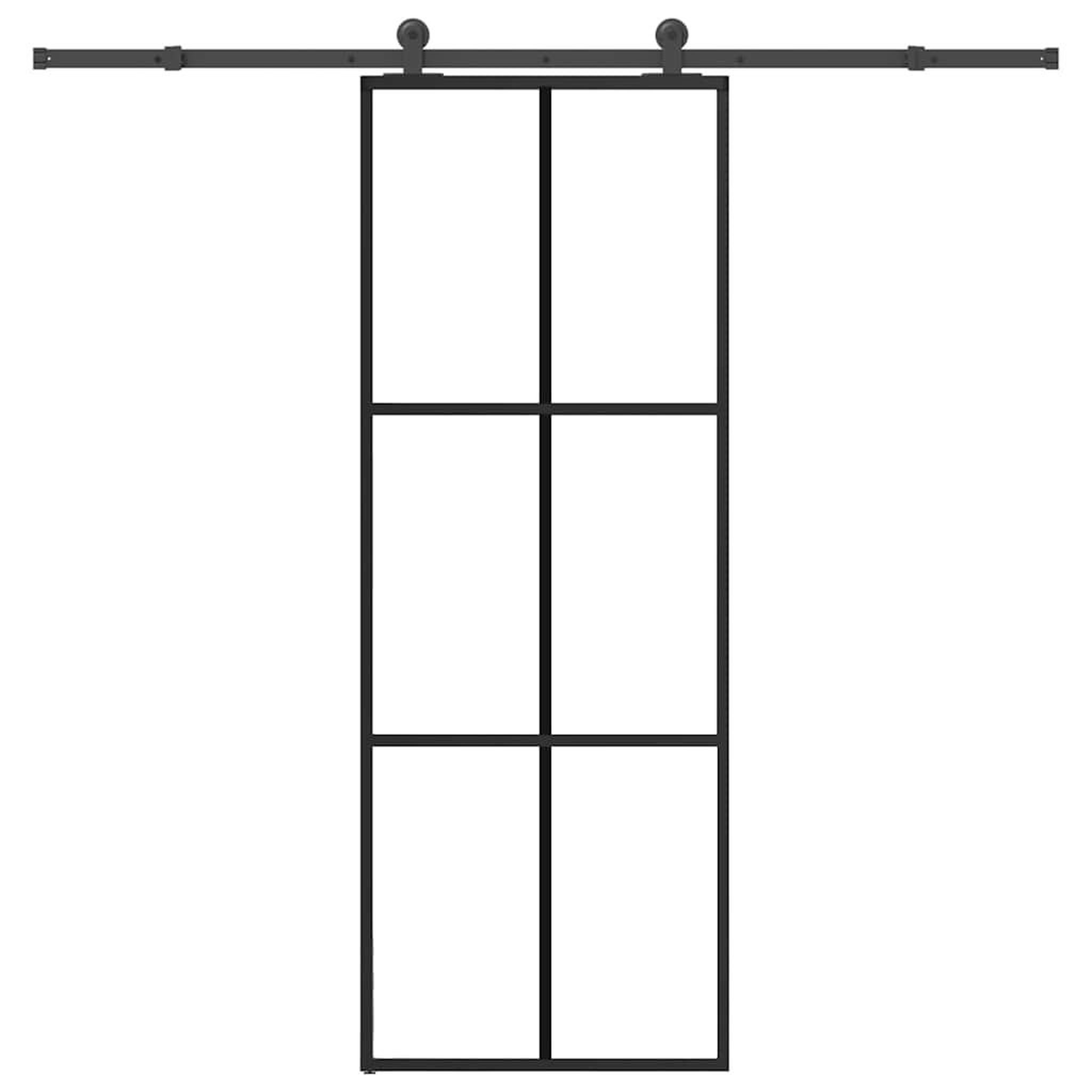 VIDAXL Porte coulissante avec kit de quincaillerie 76x205 cm Verre ESG