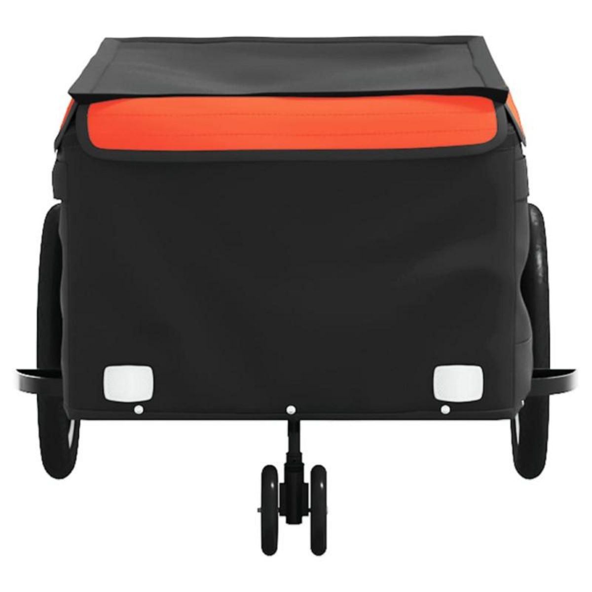 VIDAXL Remorque de vélo noir et orange 45 kg fer