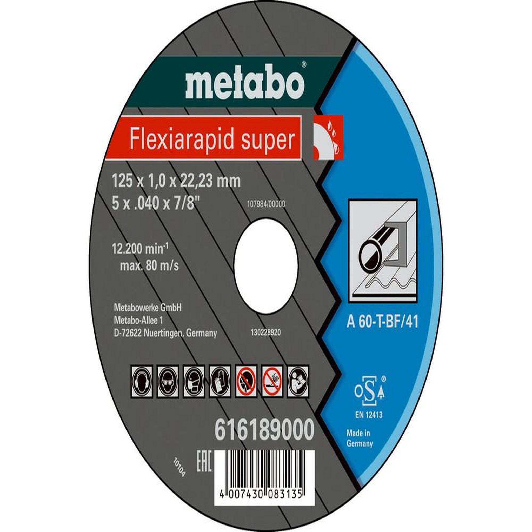METABO SAS Meules de tronçonnage Flexiamant super 125x1,0x22,2 acier
