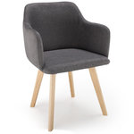 Paris Prix Chaise Scandinave en Tissu  Sweet Color  76cm Gris Foncé