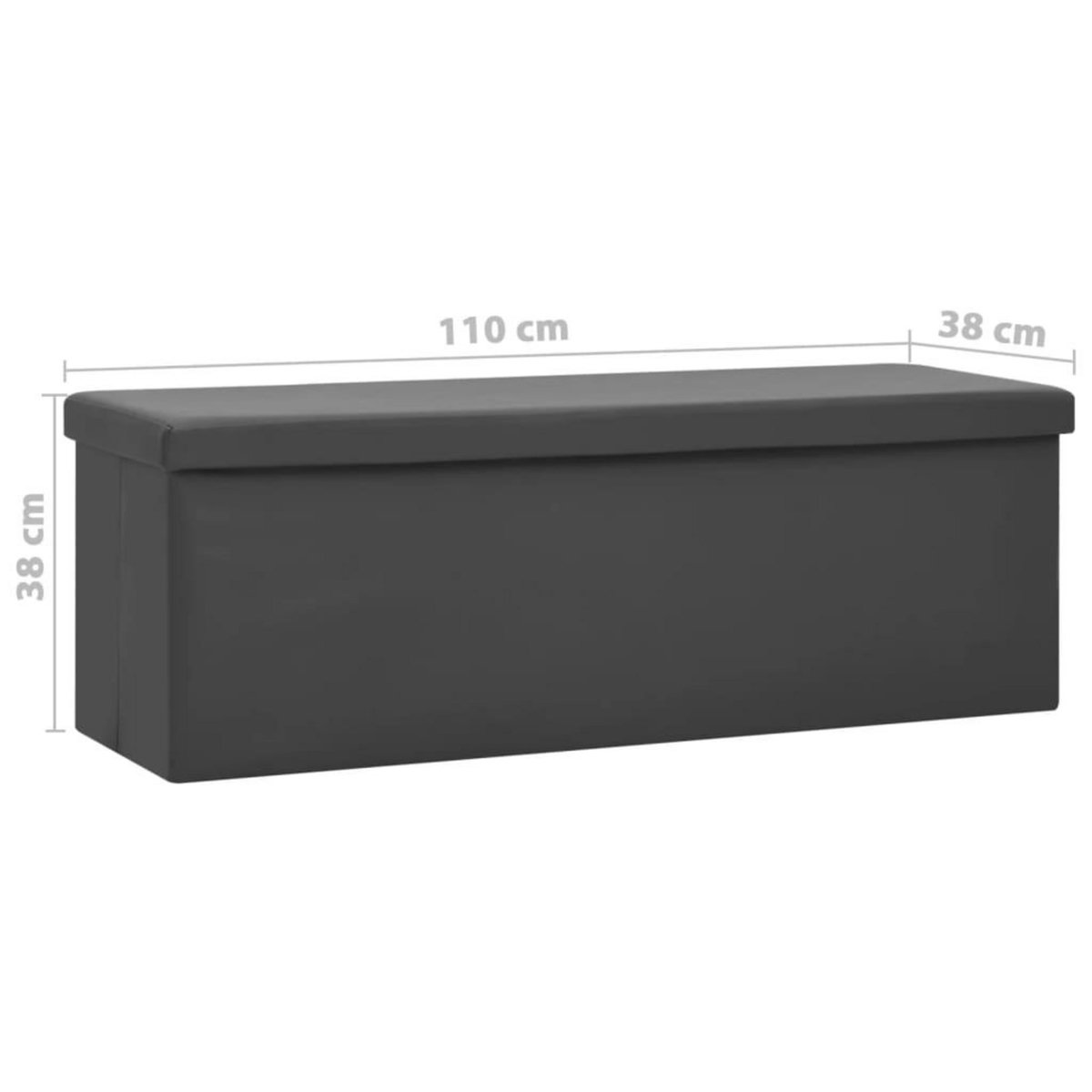 VIDAXL Banc de rangement pliable Gris PVC