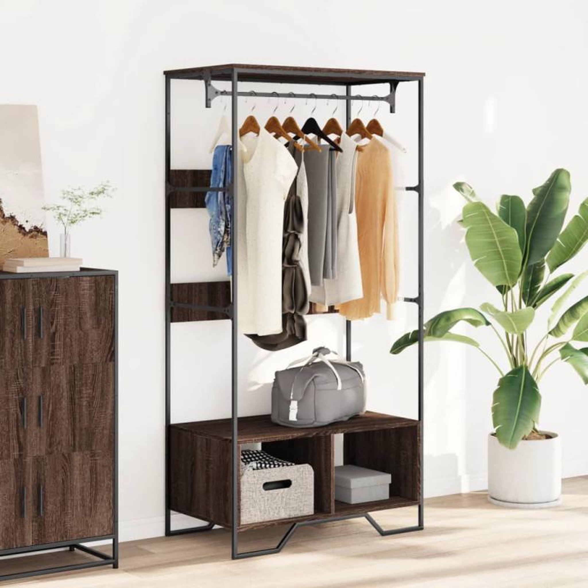 Voir la diapositive 3 : VIDAXL Armoire chêne marron 90x50x180 cm bois d ingénierie