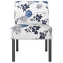 Voir la diapositive 3 : VIDAXL Fauteuil sans accoudoirs bleu tissu avec fleurs