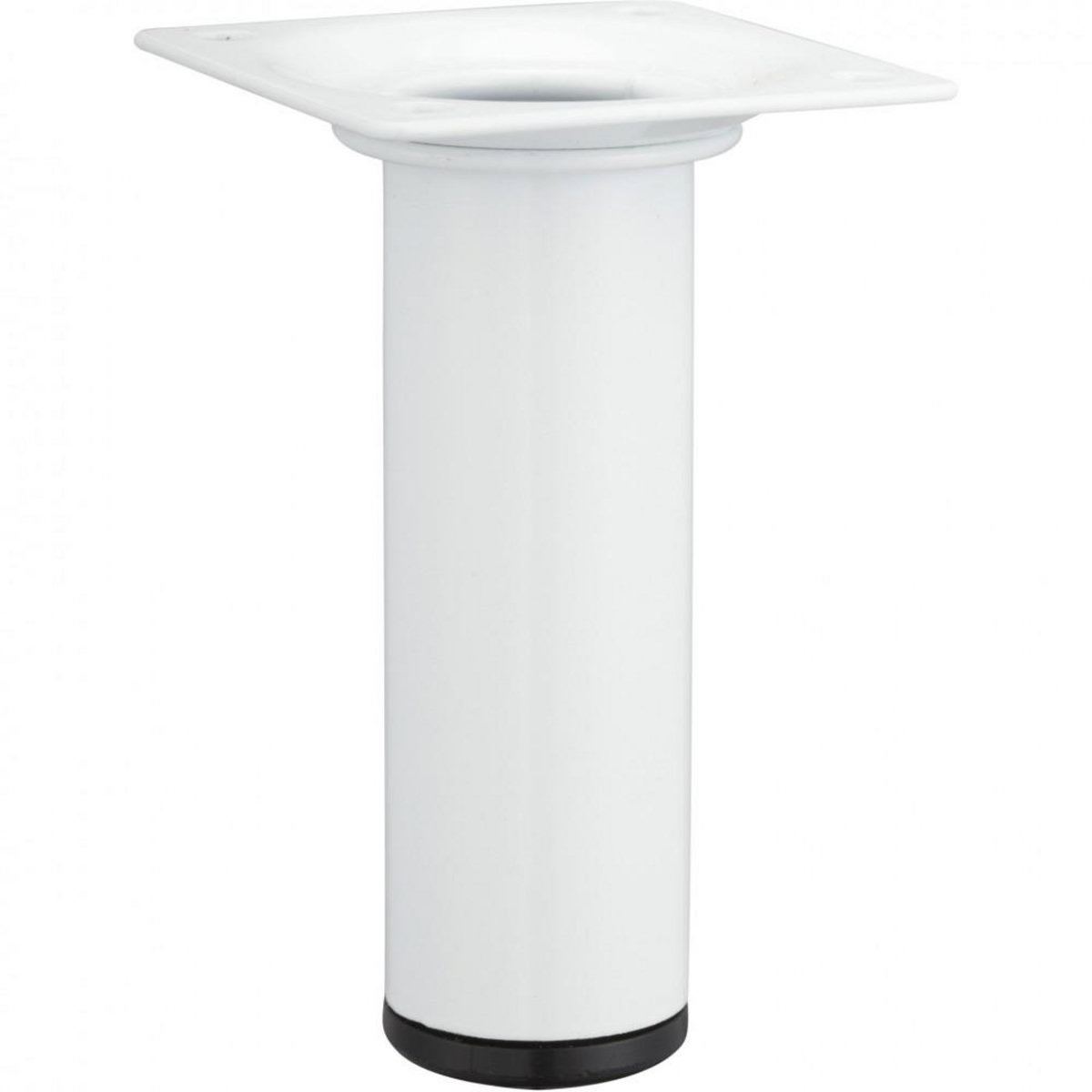 CENTRALE BRICO Pied de meuble cylindrique fixe acier époxy blanc, 10 cm