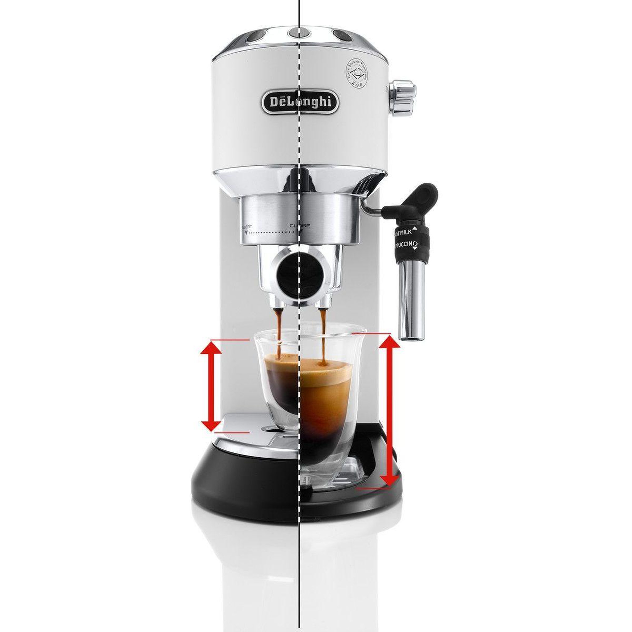 Voir la diapositive 2 : DELONGHI Machine à expresso ec695.w dedica blanc
