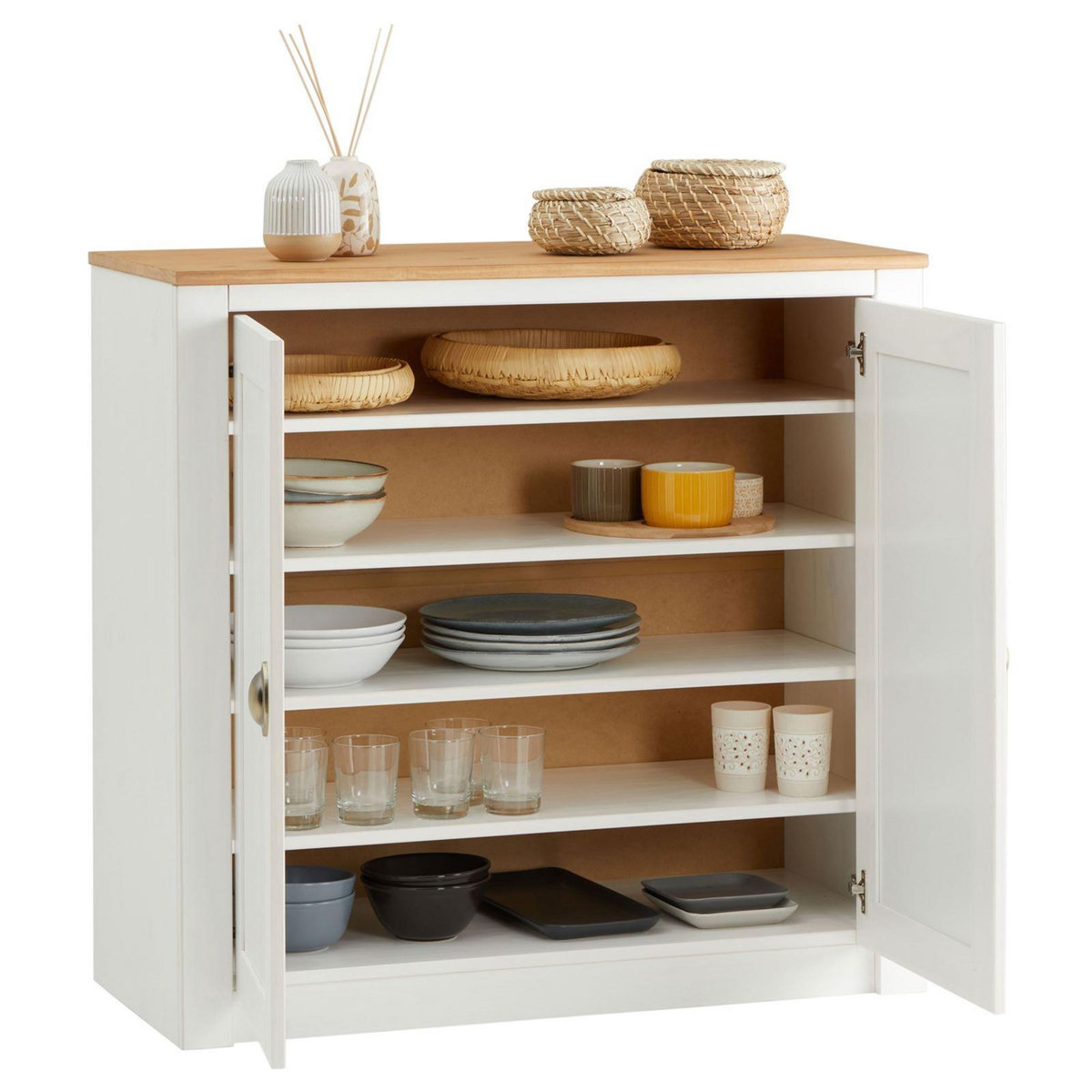 IDIMEX Buffet BOLTON avec 2 portes, en pin massif