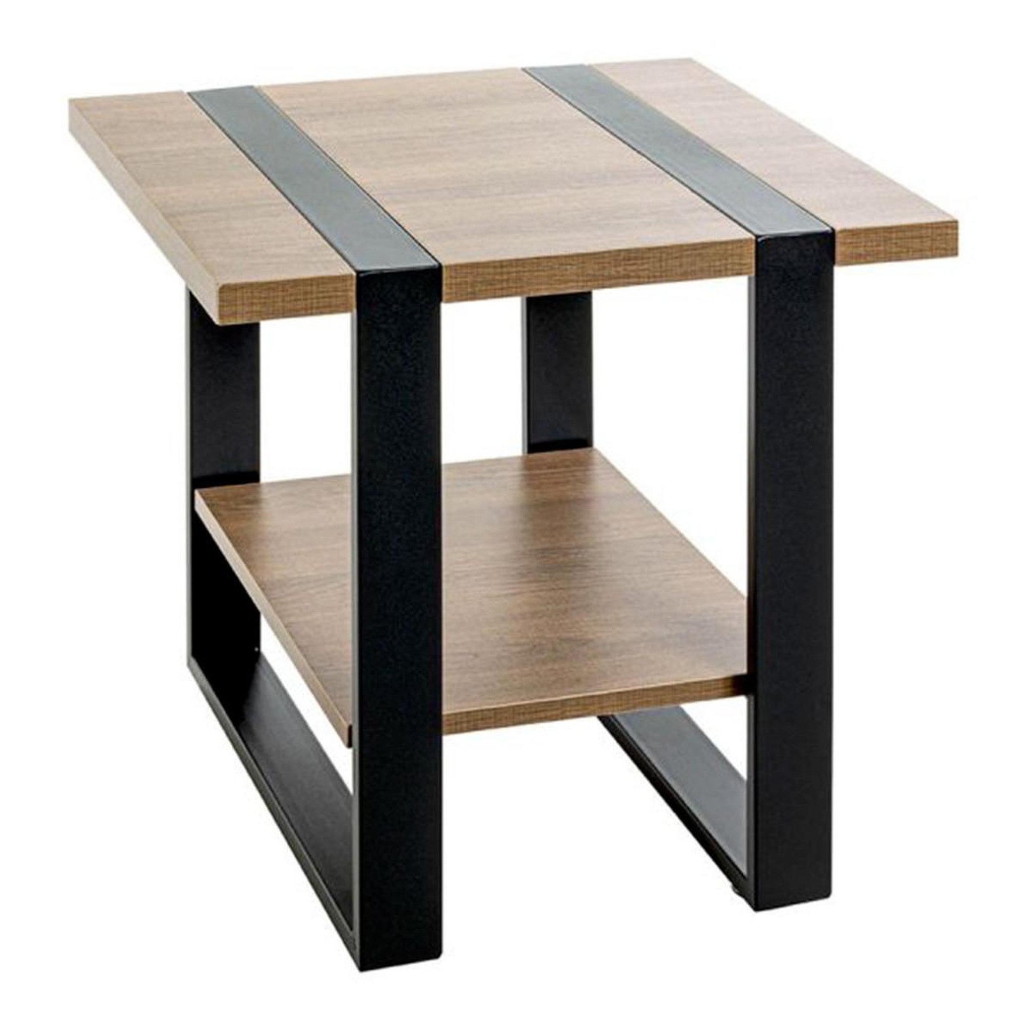 Paris Prix Table d'appoint  miranda  45cm chêne foncé & noir