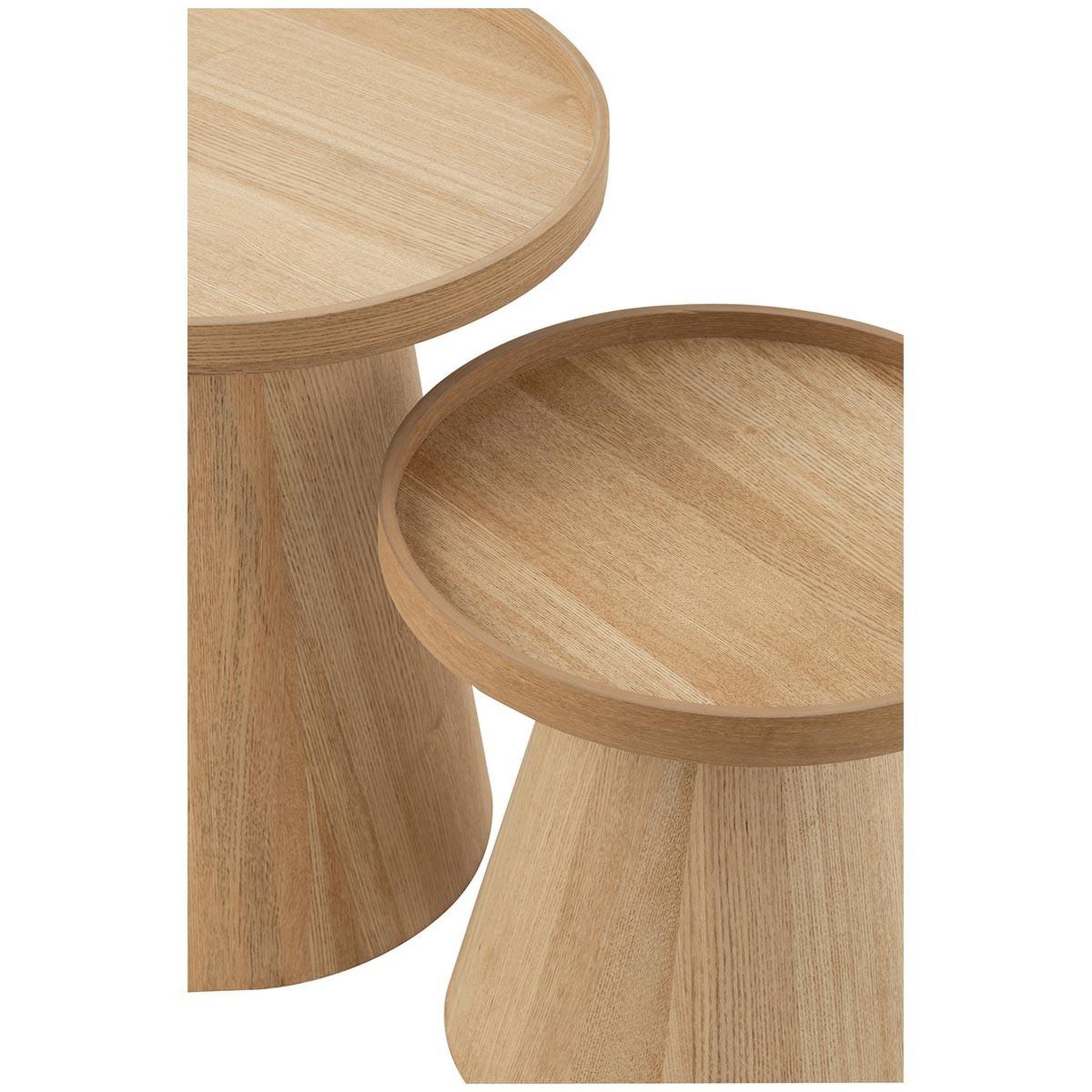 Voir la diapositive 5 : J-LINE Lot de 2 tables d'appoint  rebord  50cm naturel