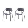 Voir la diapositive 3 : CONCEPT USINE Lot de 2 chaises design gris foncé ALEXIA