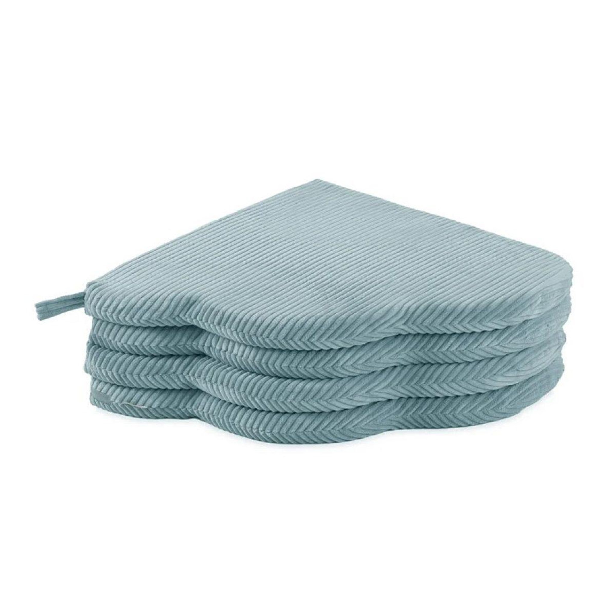 Voir la diapositive 3 : PLUSH NEST Tapis fleur 115x115x5 cm velours côtelé bleu
