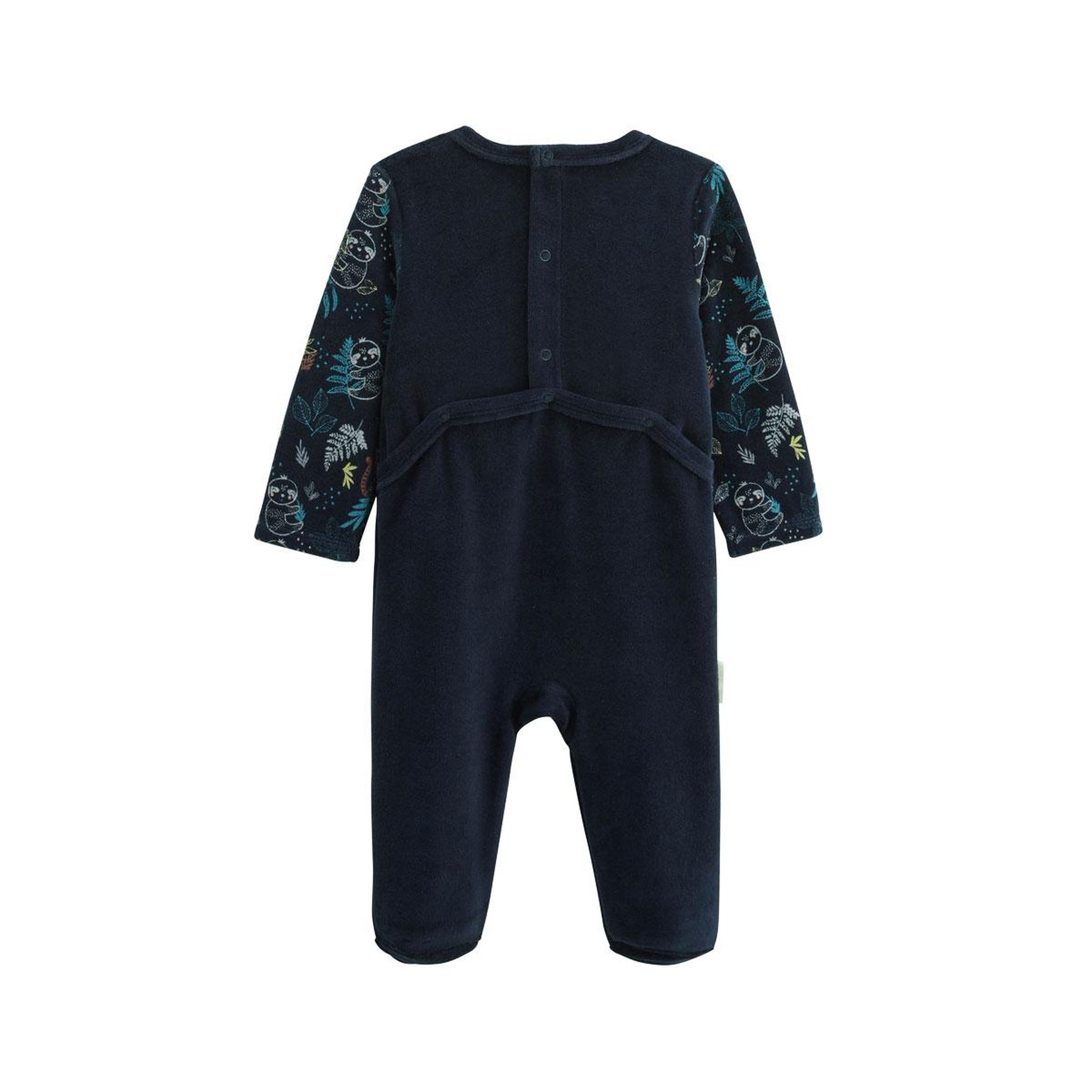 Voir la diapositive 2 : PETIT BEGUIN Pyjama bébé en velours jungle friends