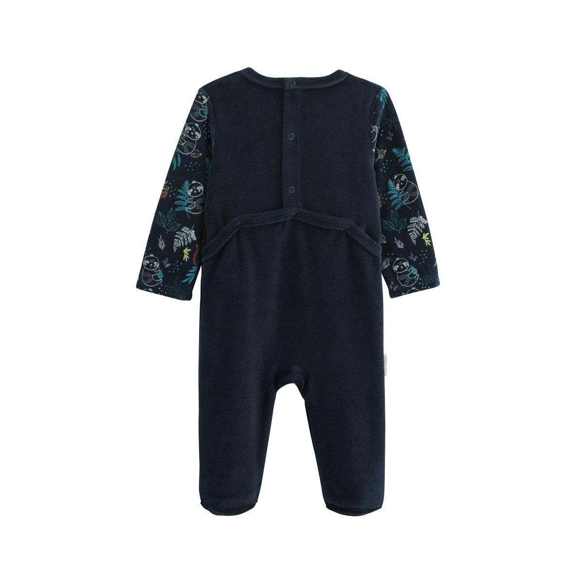 Petit Béguin Pyjama bébé en velours Jungle Friends