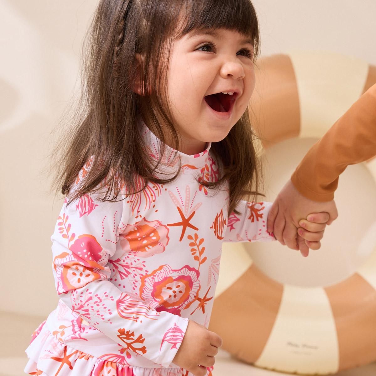 Petit Béguin Maillot de bain bébé 2 pièces t-shirt de protection UV & culotte Bahamas