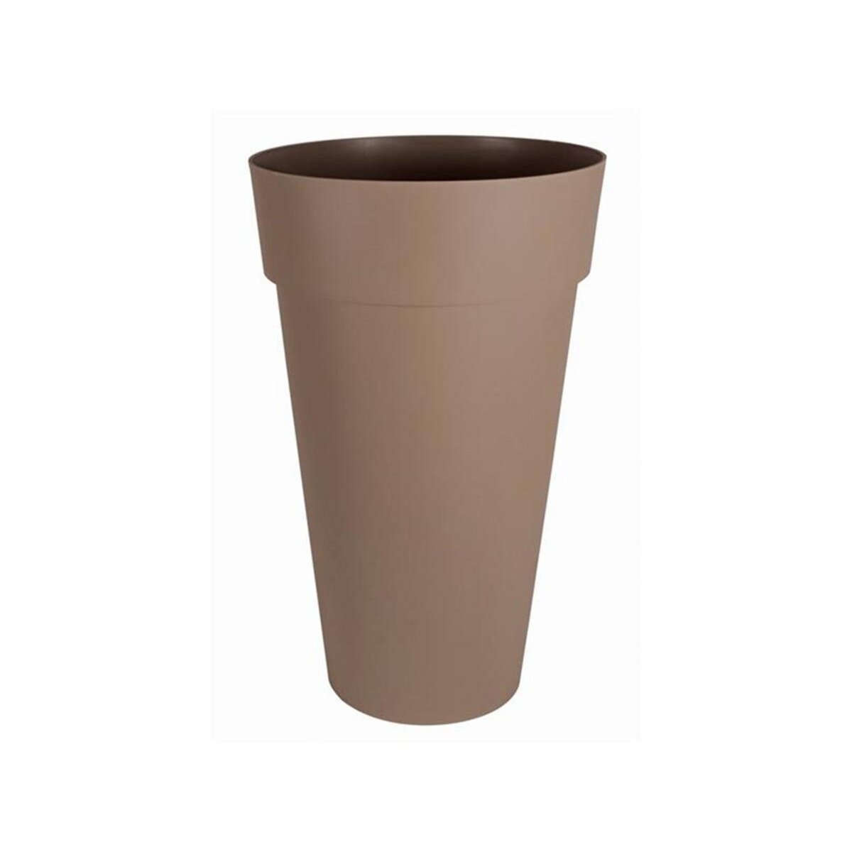 Eda Pot de fleur rond Toscane Ø 48 x H.80 cm - Taupe - Eda