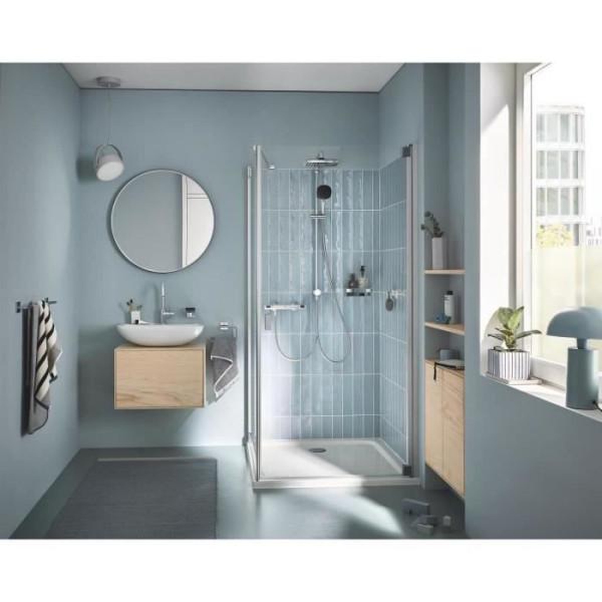 Voir la diapositive 2 : Grohe Colonne de douche avec inverseur manuel - economie d'eau - grohe vitalio comfort 250 - chromé - 26986001