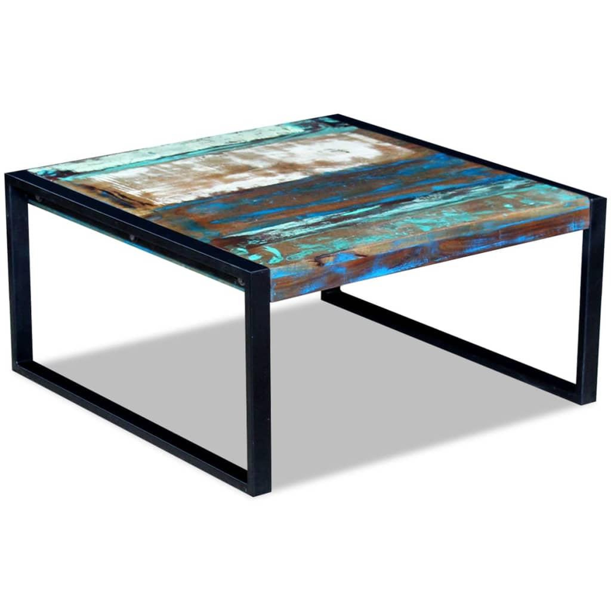 Voir la diapositive 4 : VIDAXL Table basse bois de recuperation massif 80x80x40 cm