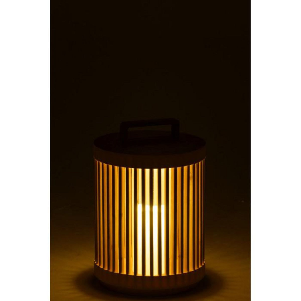 Paris Prix Lampe à Poser à LED en Bois  Cylindrique  36cm Naturel