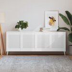 VIDAXL Portes d armoire à persiennes 4pcs blanc 61,5x49,4cm pin massif