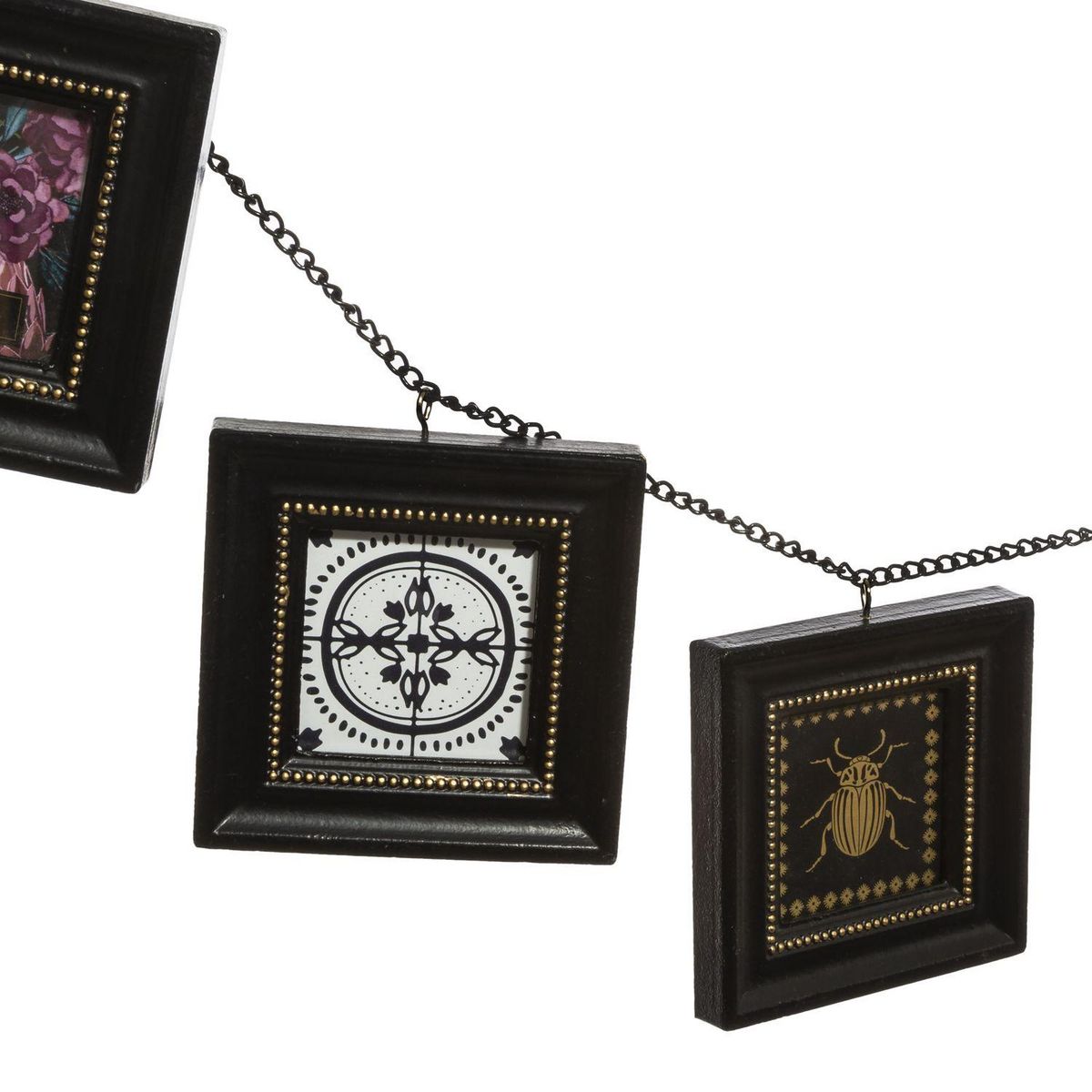 ATMOSPHERA Guirlande Noire 6 Photos à suspendre modèle Flower - 96 cm