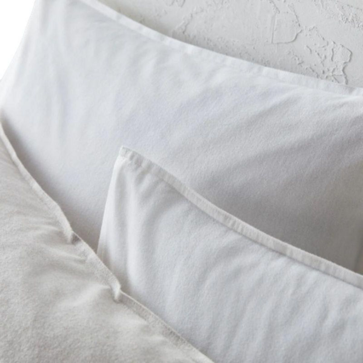 COTON PUR Lot de 2 protège taies flanelle 65 x 65 cm / 100% Coton